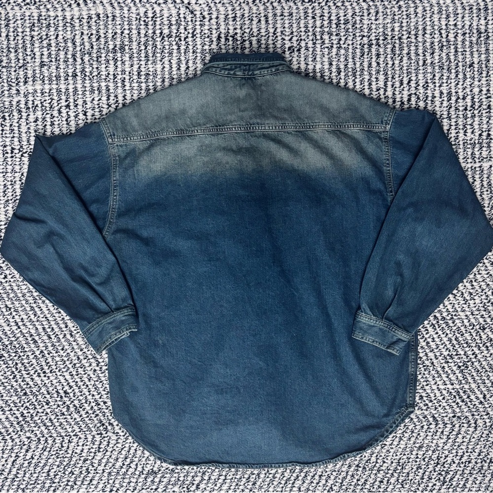 Reclaimed Vintage - Spread Collar, Button Placket, Unisex, Denim Shirt Size M - Picture 5 of 5